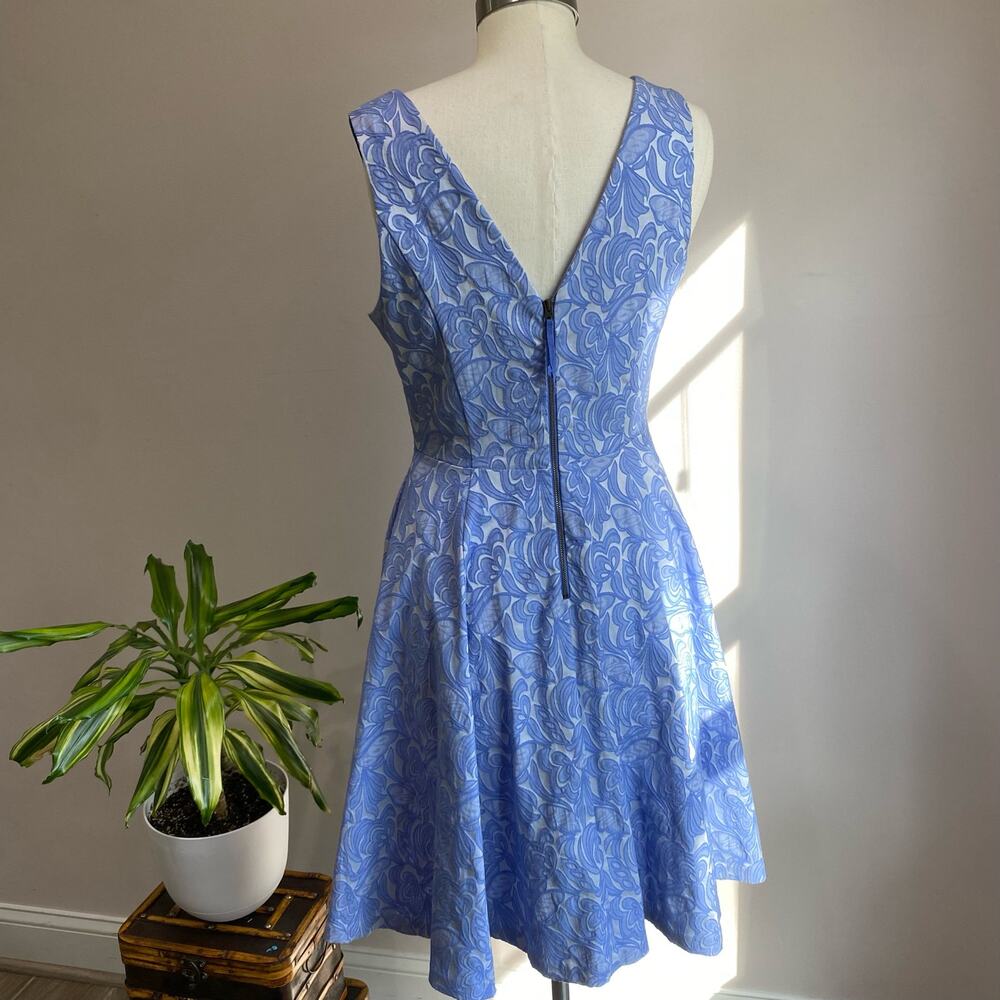 Anthropologie Maeve Claribel Jacquard Midi Dress in Periwinkle Size 8 - Picture 2 of 9
